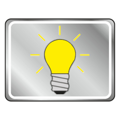 Picto με μια λάμπα.